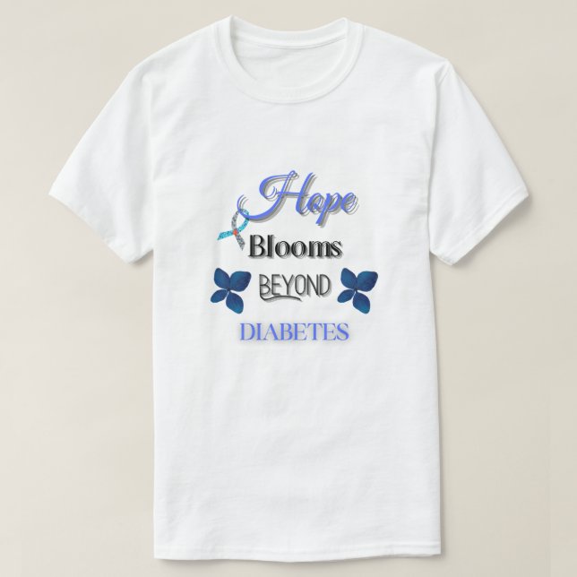 HOFFNUNGSBLOOME ÜBER DIABETES HINAUS/UNISEX T-Shirt (Design vorne)