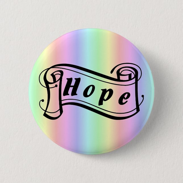 Hoffnungsrollen auf Regenbogen Button (Vorderseite)