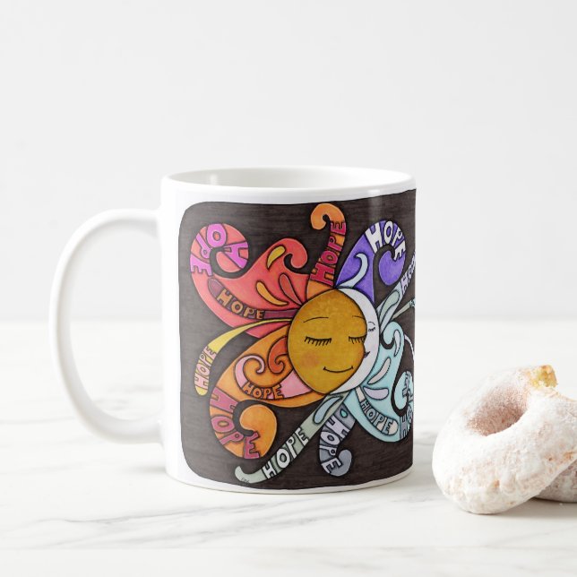 Hoffnungsstrahlen-Tasse Kaffeetasse (Mit Donut)