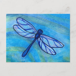 Hoffnungsvolle Blaue Libelle Spirit Watercolor Postkarte