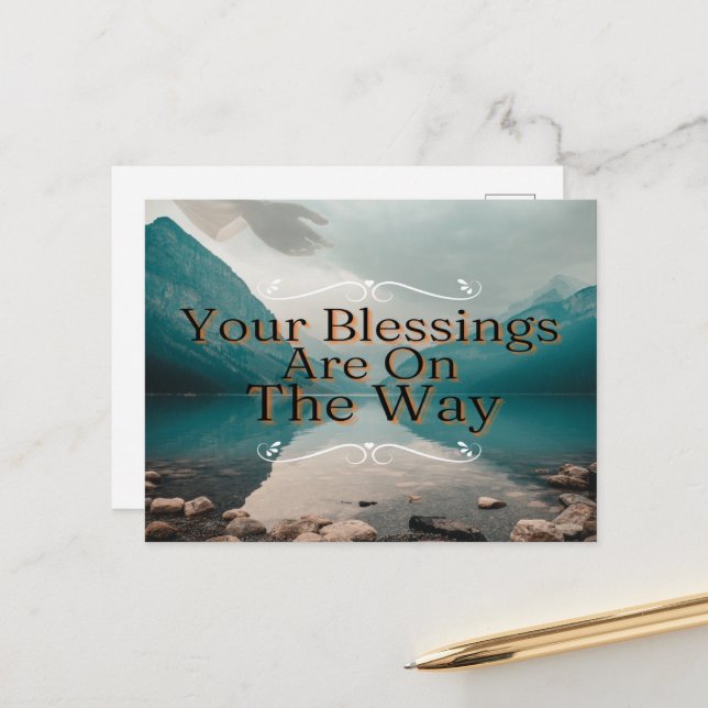 Hoffnungsvolle Horizonte Segnungen von oben Postkarte (Vorderseite/Rückseite Beispiel)