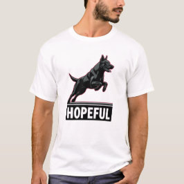 Hoffnungsvolles Hundelicht Männergesicht T - Shirt