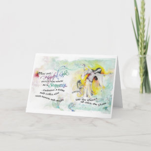 HoffnungsvollGott/Seamstress, geklappte Grußkarte, Karte