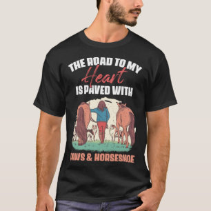 Hoffprints Hufeisen Landleben für Pferd Hund T-Shirt