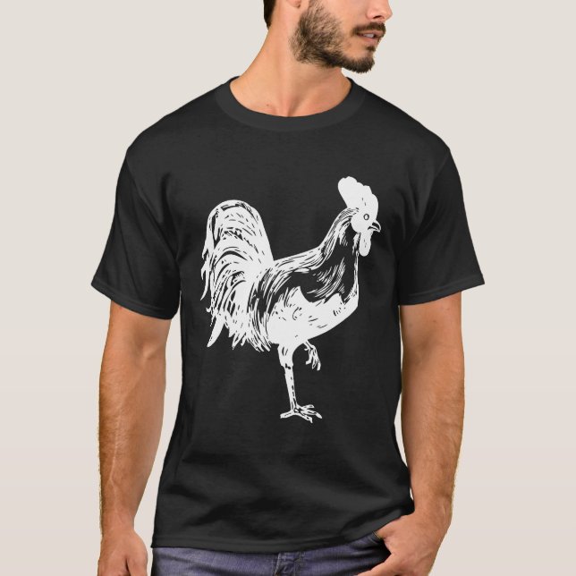 Hofhahn-Hühner-Design T-Shirt (Vorderseite)