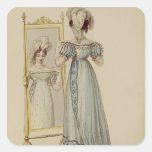Hofkleid, Modeplatte von Ackermann's Reposi Quadratischer Aufkleber
