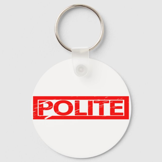 Höfliche Briefmarke Schlüsselanhänger (Vorderseite)