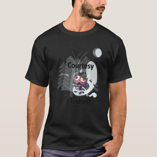 Höfliche Spüler  Zombie Katze T-Shirt (Vorderseite)
