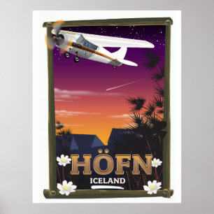 Höfn Island Flugposter Poster