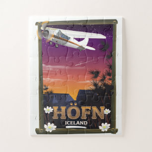 Höfn Island Flugposter Puzzle