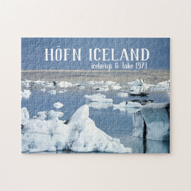 Höfn Island Icebergs & Lake Blue Ice Glacier Puzzle (Horizontal)