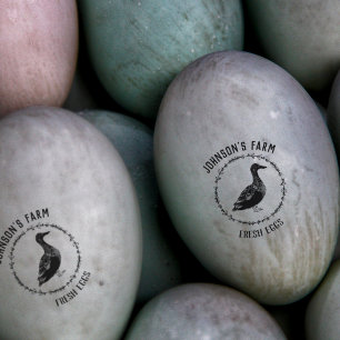 Hofname, Ente Frische Eier Ei-Stempel Gummistempel