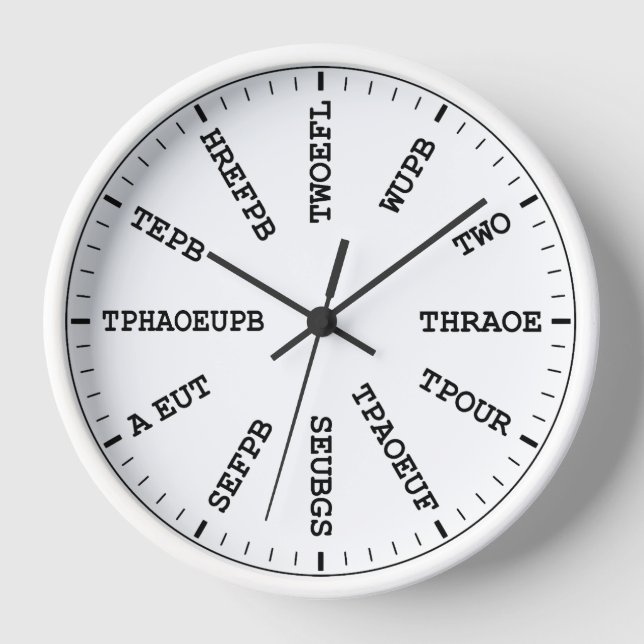 Hofreporter Steno Stenography Clock Uhr (Vorderseite)