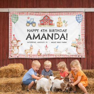 Hoftiere Kinder Geburtstag Vinyl Outdoor Banner