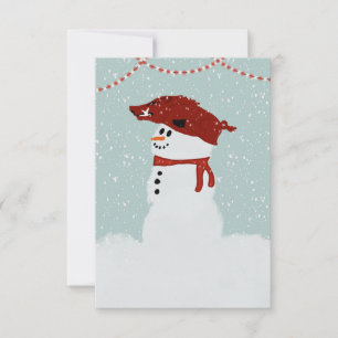 Hog Hat Snowman Dankeskarte