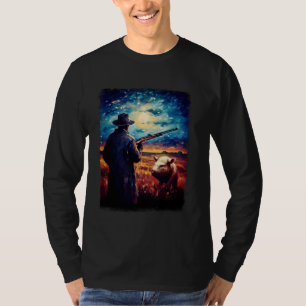 Hog Hunter Hog Jagd Starry Night Painting T-Shirt