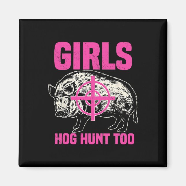 Hog Jagderboar Pig Hunter Huntsman Magnet (Vorne)