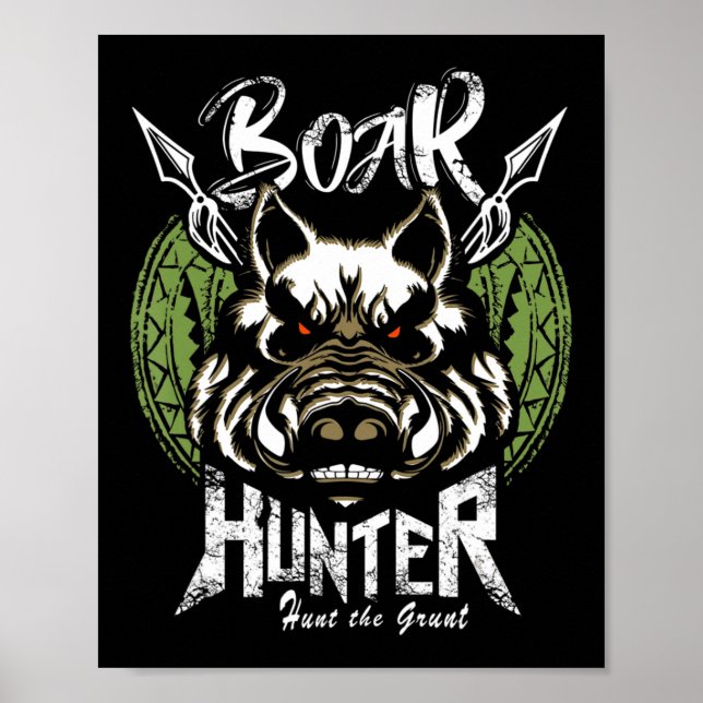 Hog Junting Fun Boar Hunter Gift Poster (Vorne)