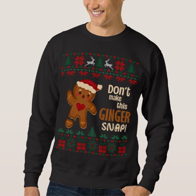 Hog nicht den Nog Eggnog Ugly Xmas Weihnachtsschwe Sweatshirt (Vorderseite)