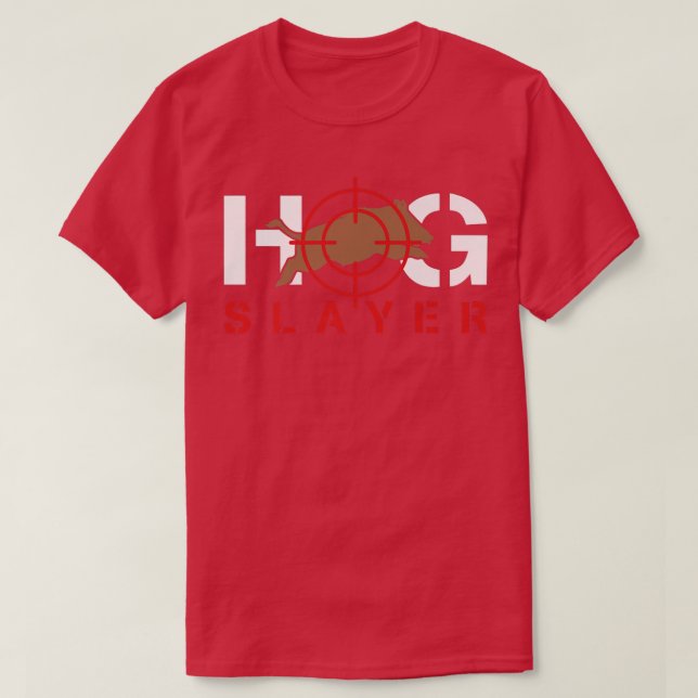 Hog Slayer Hunting Wild Boar T-Shirt (Design vorne)