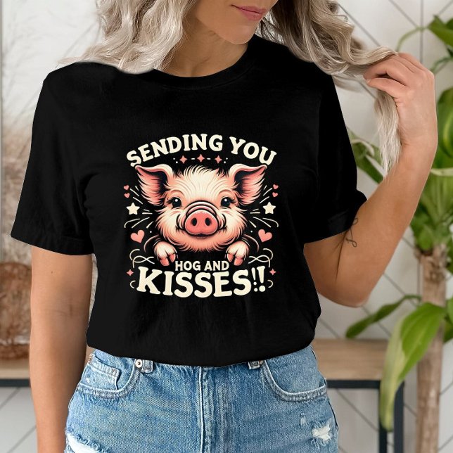 Hog und Kisses Valentines Adorable Pig T-Shirt (Von Creator hochgeladen)