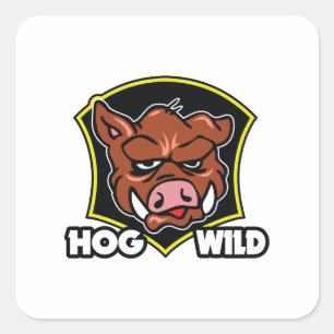 HOG WILD QUADRATISCHER AUFKLEBER