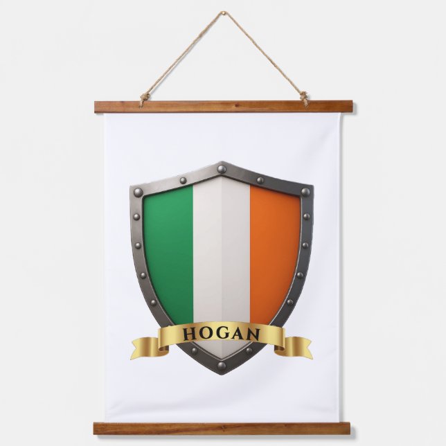 Hogan Ireland Heritage Shield Wandteppich Mit Holzrahmen (Vorderseite)