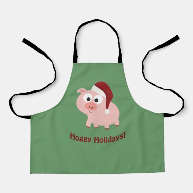 Hoggy Holidays Christmas Pig Schürze (Vorderseite)