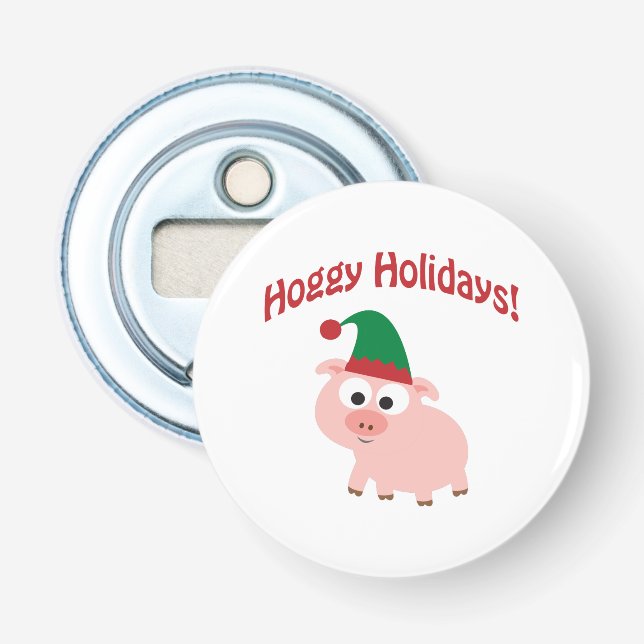 Hoggy Holidays! Elf Pig Flaschenöffner (Vorderseite)