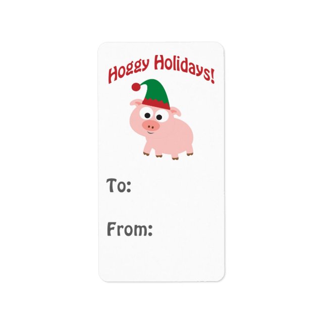 Hoggy Holidays! Geschenkanhänger Adressaufkleber (Vorne)