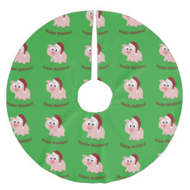 Hoggy Holidays! Santa Pig Polyester Weihnachtsbaumdecke