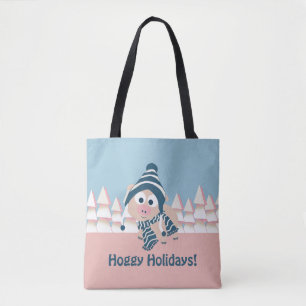 Hoggy Holidays! Winter Pig Throw Kissen
