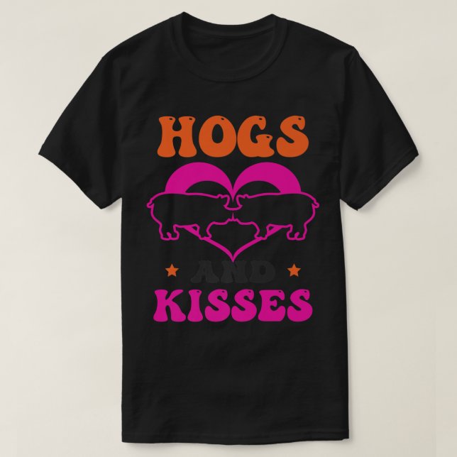 Hogs And Kisses Design Pig Valentines Premium 2711 T-Shirt (Design vorne)