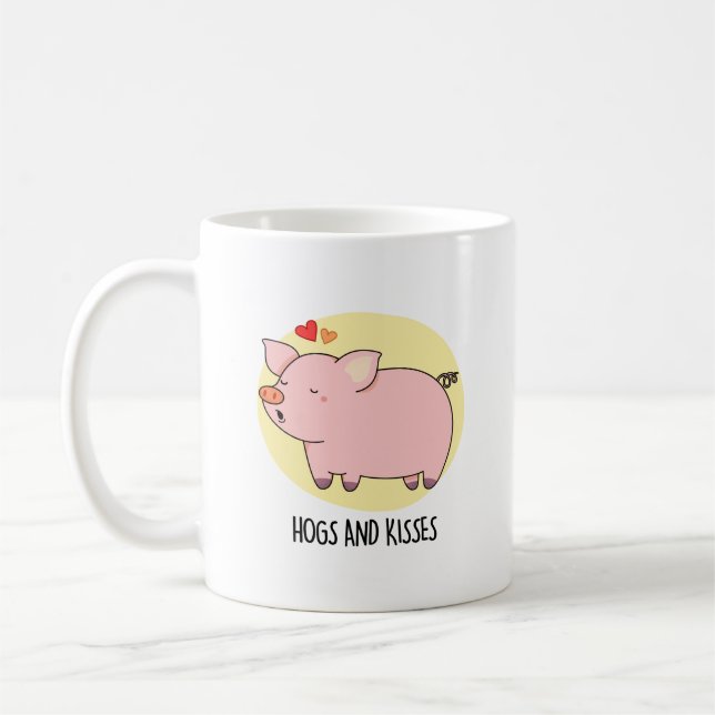 Hogs and Kisses Funny Hog Pig Pub Kaffeetasse (Links)
