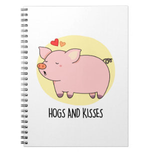 Hogs and Kisses Funny Hog Pig Pub Notizblock