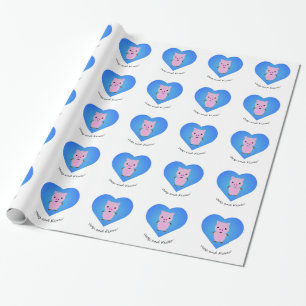 Hogs and Kisses Pig Geschenkpapier