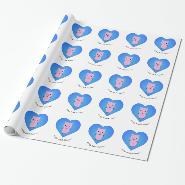Hogs and Kisses Pig Geschenkpapier (Ungerollt)