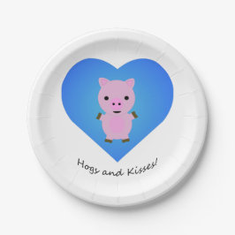 Hogs and Kisses Pig Pappteller