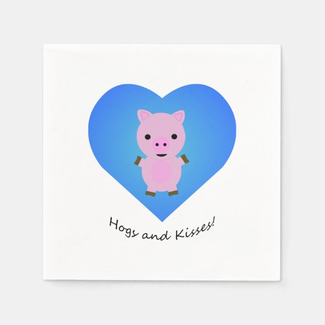 Hogs and Kisses Pig Serviette (Vorderseite)