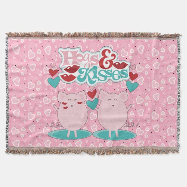 Hogs and Kisses Sweet Hearts Valentine Decke (Vorderseite)