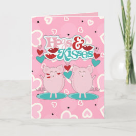 Hogs and Kisses Sweet Hearts Valentine Feiertagskarte
