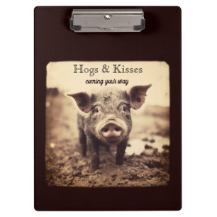 Hogs & Kisses Rustikale Farmhaus-Ferkel Klemmbrett