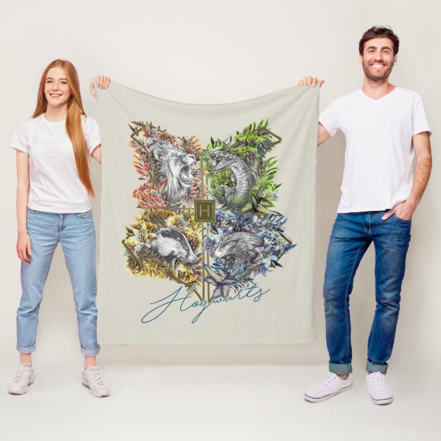 HOGWARTS™ Abzeichen Blumengrafik Fleecedecke (Beispiel)