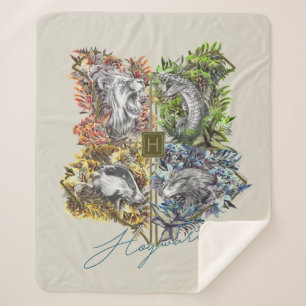 HOGWARTS™ Abzeichen Blumengrafik Sherpadecke