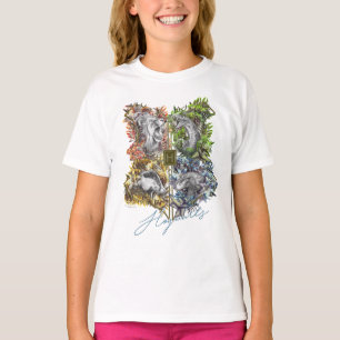 HOGWARTS™ Abzeichen Blumengrafik T-Shirt