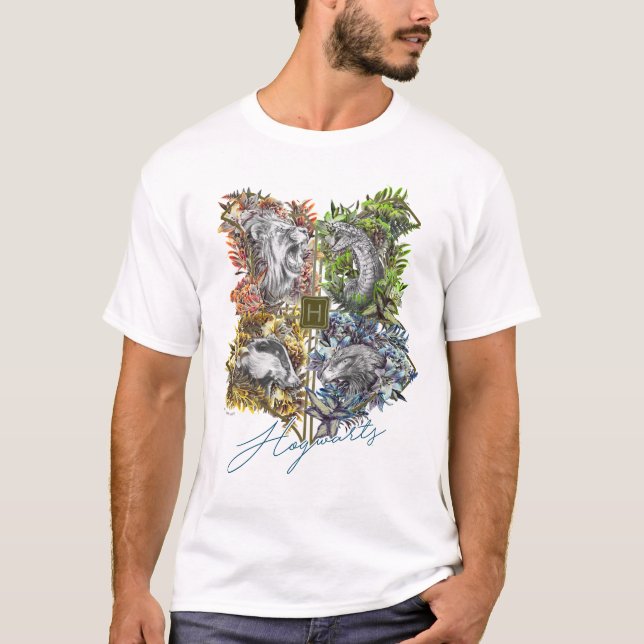 HOGWARTS™ Abzeichen Blumengrafik T-Shirt (Vorderseite)
