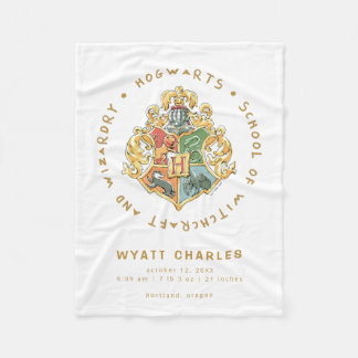 HOGWARTS™ Baby Birth Stats Fleece Blanket