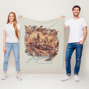 HOGWARTS™ CASTLE Blumengrafik Fleecedecke