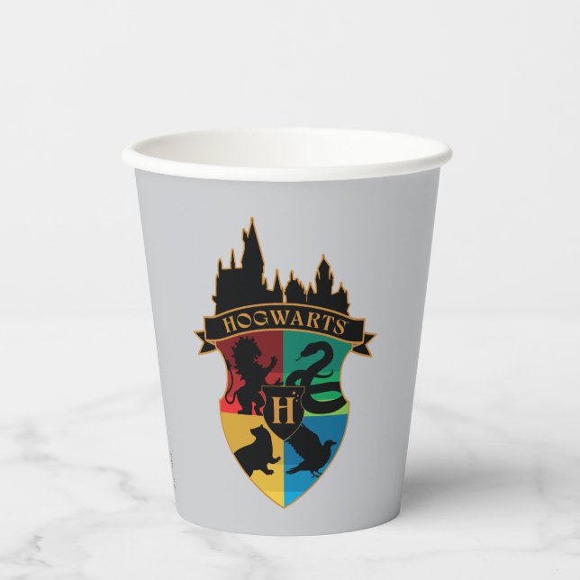 HOGWARTS™ Castle Wappen House Pride Abzeichen Pappbecher (Vorderseite)