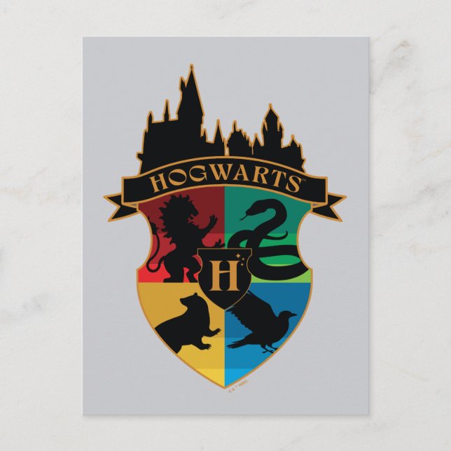 HOGWARTS™ Castle Wappen House Pride Abzeichen Postkarte (Vorderseite)